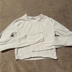 Cotton On White Micro Crop Long Sleeve